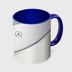 Кружка 3D Mercedes benz metalic collection, цвет: 3D-белый + синий