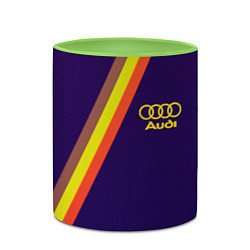 Кружка 3D AUDI line sport, цвет: 3D-белый + светло-зеленый — фото 2