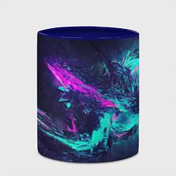 Кружка 3D Неоновые краски абстракция, цвет: 3D-белый + синий — фото 2
