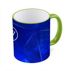 Кружка 3D Twenty One Pilots blue poly, цвет: 3D-светло-зеленый кант