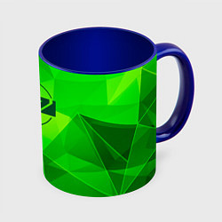 Кружка 3D Mass Effect green poly, цвет: 3D-белый + синий