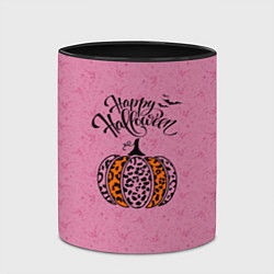 Кружка 3D Хэллоуин - тыква леопардовый узор, цвет: 3D-белый + черный — фото 2