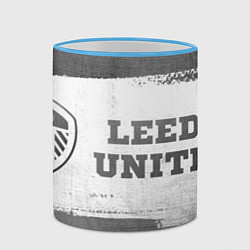 Кружка 3D Leeds United - white gradient по-горизонтали, цвет: 3D-небесно-голубой кант — фото 2