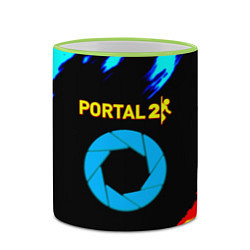 Кружка 3D Portal лёд и пламя, цвет: 3D-светло-зеленый кант — фото 2