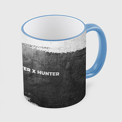 Кружка 3D Hunter x Hunter - grey gradient по-горизонтали, цвет: 3D-небесно-голубой кант