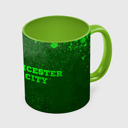 Кружка 3D Leicester City - green gradient по-горизонтали, цвет: 3D-белый + светло-зеленый