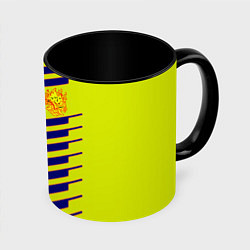 Кружка 3D Cyberpunk 2077 полсы геометрия, цвет: 3D-белый + черный