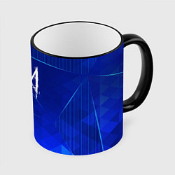 Кружка 3D Watch Dogs blue poly, цвет: 3D-черный кант