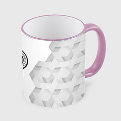 Кружка 3D Club Brugge white poly, цвет: 3D-розовый кант