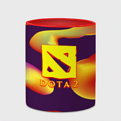 Кружка 3D Dota 2 неоновая абстракция, цвет: 3D-белый + красный — фото 2
