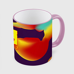 Кружка 3D Dota 2 неоновая абстракция, цвет: 3D-розовый кант