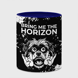 Кружка 3D Bring Me the Horizon рок пес, цвет: 3D-белый + синий — фото 2