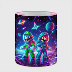Кружка 3D Космонавты Марио и Луиджи покоряют космос - нейроа, цвет: 3D-розовый кант — фото 2
