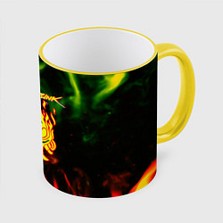 Кружка 3D Cyberpunk 2077 fere steel, цвет: 3D-желтый кант