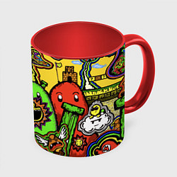 Кружка 3D Mario краски текстура, цвет: 3D-белый + красный