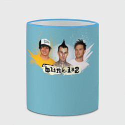 Кружка 3D Blink 182 rock band, цвет: 3D-небесно-голубой кант — фото 2