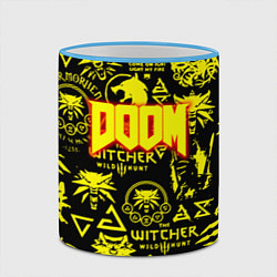 Кружка 3D Doom x Witcher, цвет: 3D-небесно-голубой кант — фото 2
