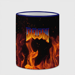 Кружка 3D Doom fire steel logo, цвет: 3D-синий кант — фото 2