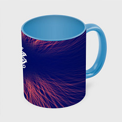 Кружка 3D Nickelback red energy, цвет: 3D-белый + небесно-голубой