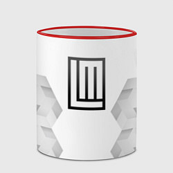 Кружка 3D Lindemann white poly, цвет: 3D-красный кант — фото 2