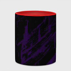 Кружка 3D Фиолетовые точки на чёрном фоне, цвет: 3D-белый + красный — фото 2