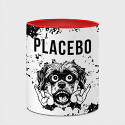 Кружка 3D Placebo - рок пес, цвет: 3D-белый + красный — фото 2