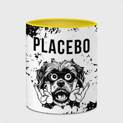 Кружка 3D Placebo - рок пес, цвет: 3D-белый + желтый — фото 2