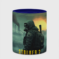 Кружка 3D Stalker город в тумане, цвет: 3D-белый + синий — фото 2