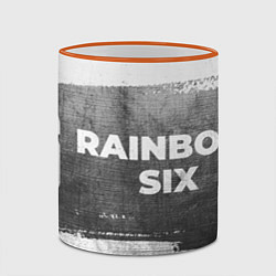 Кружка 3D Rainbow Six - grey gradient по-горизонтали, цвет: 3D-оранжевый кант — фото 2