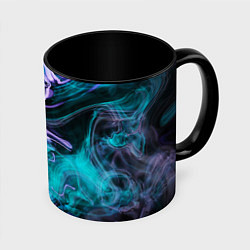 Кружка 3D Цветной дым текстура, цвет: 3D-белый + черный