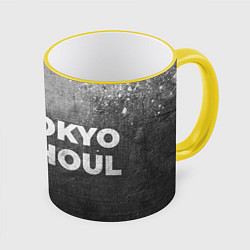 Кружка 3D Tokyo Ghoul - grey gradient по-горизонтали, цвет: 3D-желтый кант