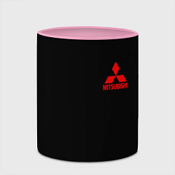 Кружка 3D Mitsubishi logo, цвет: 3D-белый + розовый — фото 2