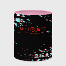 Кружка 3D Ghost of tsushima japan glitch, цвет: 3D-белый + розовый — фото 2