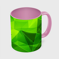 Кружка 3D Queen green poly, цвет: 3D-белый + розовый