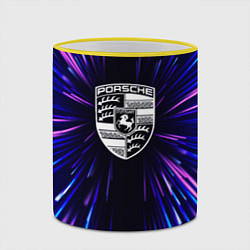 Кружка 3D Porsche neon energy, цвет: 3D-желтый кант — фото 2