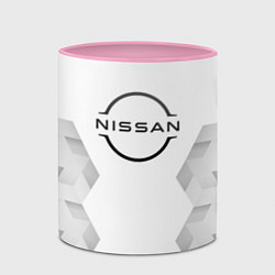 Кружка 3D Nissan white poly, цвет: 3D-белый + розовый — фото 2