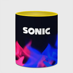 Кружка 3D Sonic neon flame, цвет: 3D-белый + желтый — фото 2