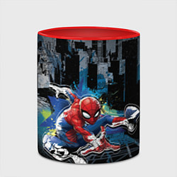 Кружка 3D Spider-man over the city, цвет: 3D-белый + красный — фото 2