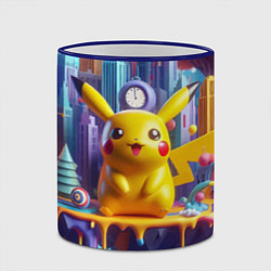 Кружка 3D Пикачу на сказочной планете - нейроарт, цвет: 3D-синий кант — фото 2