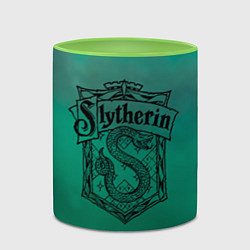 Кружка 3D Факультет Слизерин, цвет: 3D-белый + светло-зеленый — фото 2