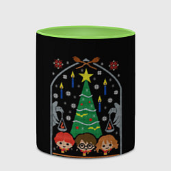 Кружка 3D Гарри Поттер - Новый год, цвет: 3D-белый + светло-зеленый — фото 2