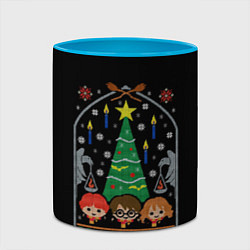 Кружка 3D Гарри Поттер - Новый год, цвет: 3D-белый + небесно-голубой — фото 2