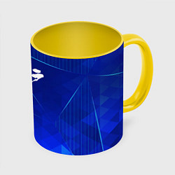 Кружка 3D Akira blue poly, цвет: 3D-белый + желтый