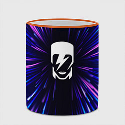 Кружка 3D David Bowie neon energy, цвет: 3D-оранжевый кант — фото 2