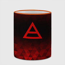 Кружка 3D Thirty Seconds to Mars red poly, цвет: 3D-оранжевый кант — фото 2