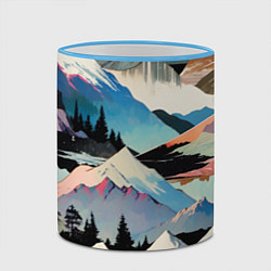 Кружка 3D Снежные горы, цвет: 3D-небесно-голубой кант — фото 2