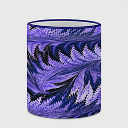 Кружка 3D Абстрактные перья - жидкость, цвет: 3D-синий кант — фото 2