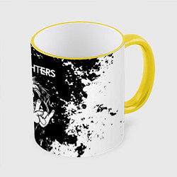 Кружка 3D Foo Fighters рок пес, цвет: 3D-желтый кант