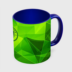 Кружка 3D Manchester City green poly, цвет: 3D-белый + синий