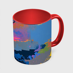 Кружка 3D Природа абстракция, цвет: 3D-белый + красный